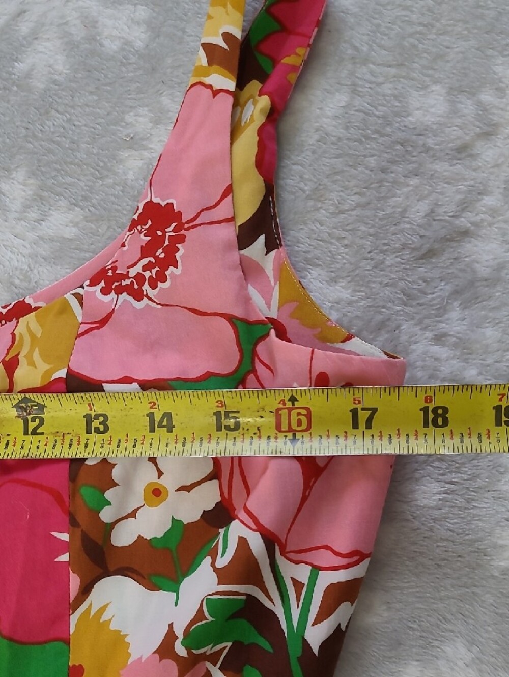 Talbots Pink Floral Midi Dress with Yellow & Green Accents - Picture 9 of 14